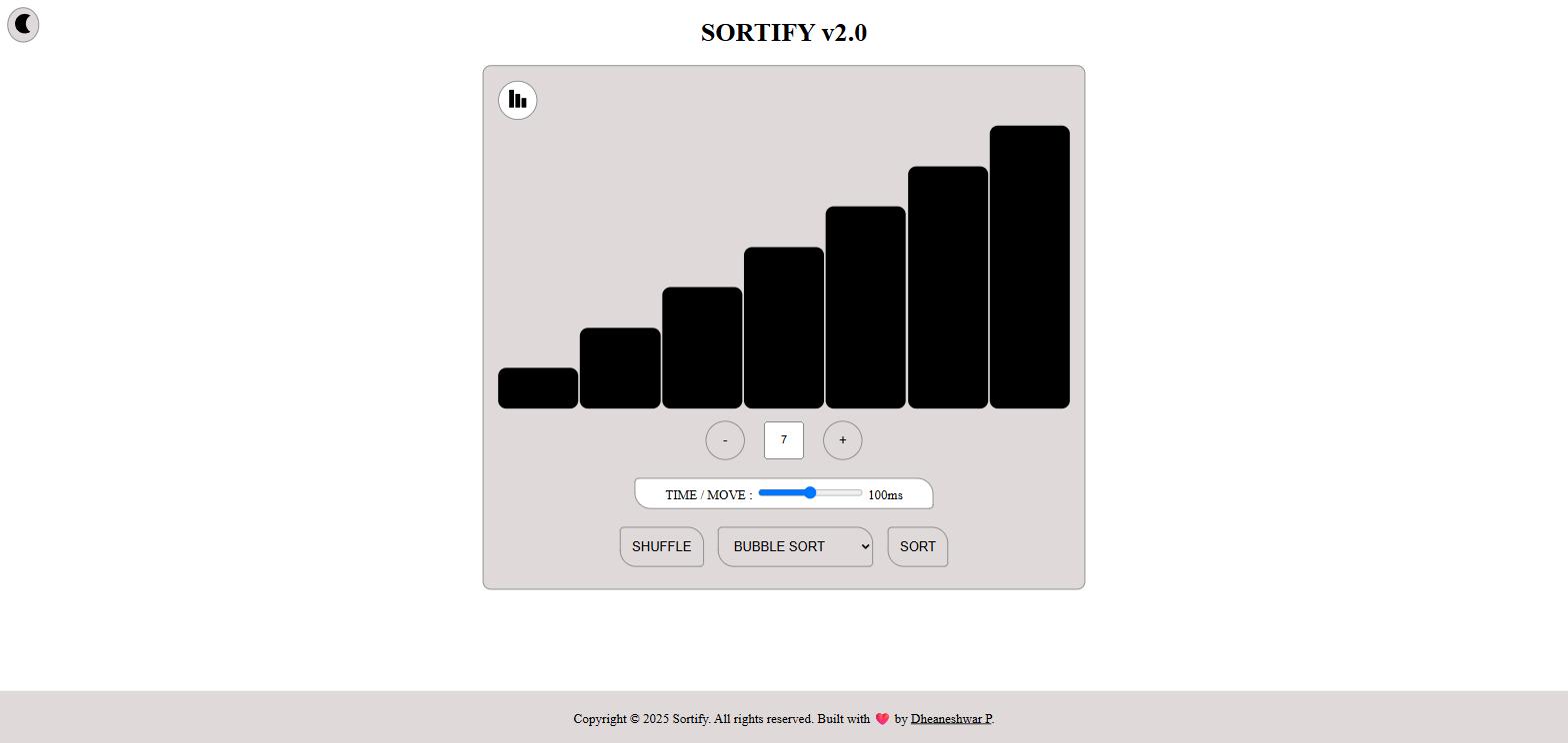 Sortify sorting visualizer screenshot